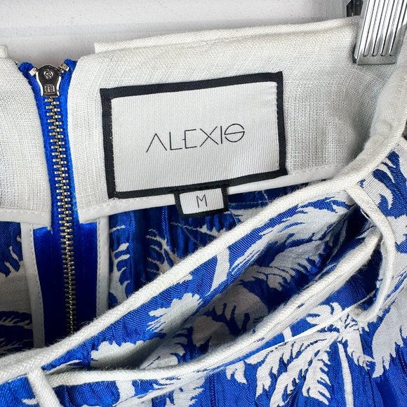 Alexis Lodi Blue and White Palm Jacquard Skirt - Picture 4 of 6